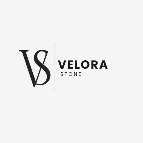 Logo exploration 3 — VS monogram with VELORA STONE side-by-side lockup